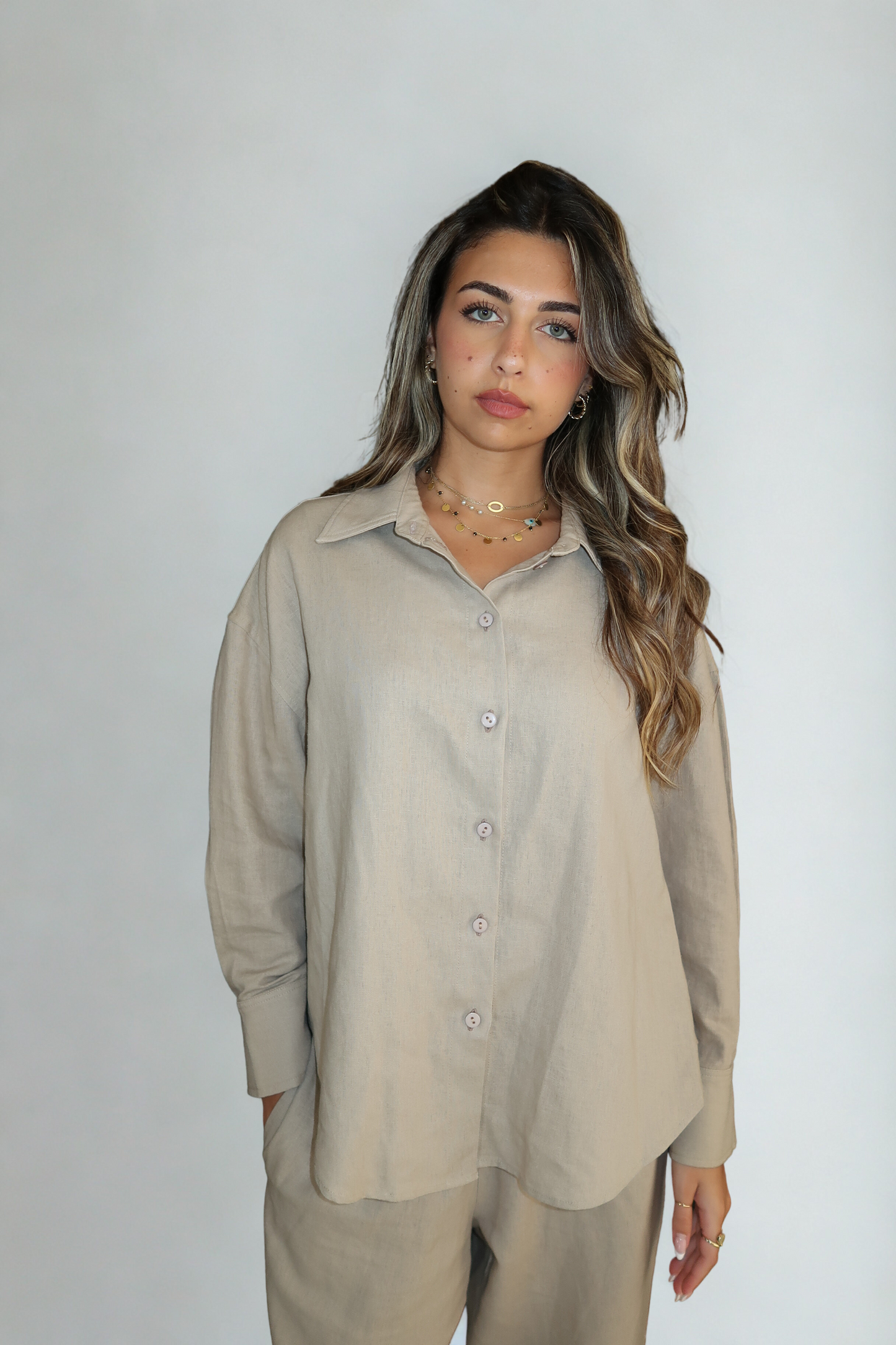 NAYA NATURAL LINEN BLOUSE