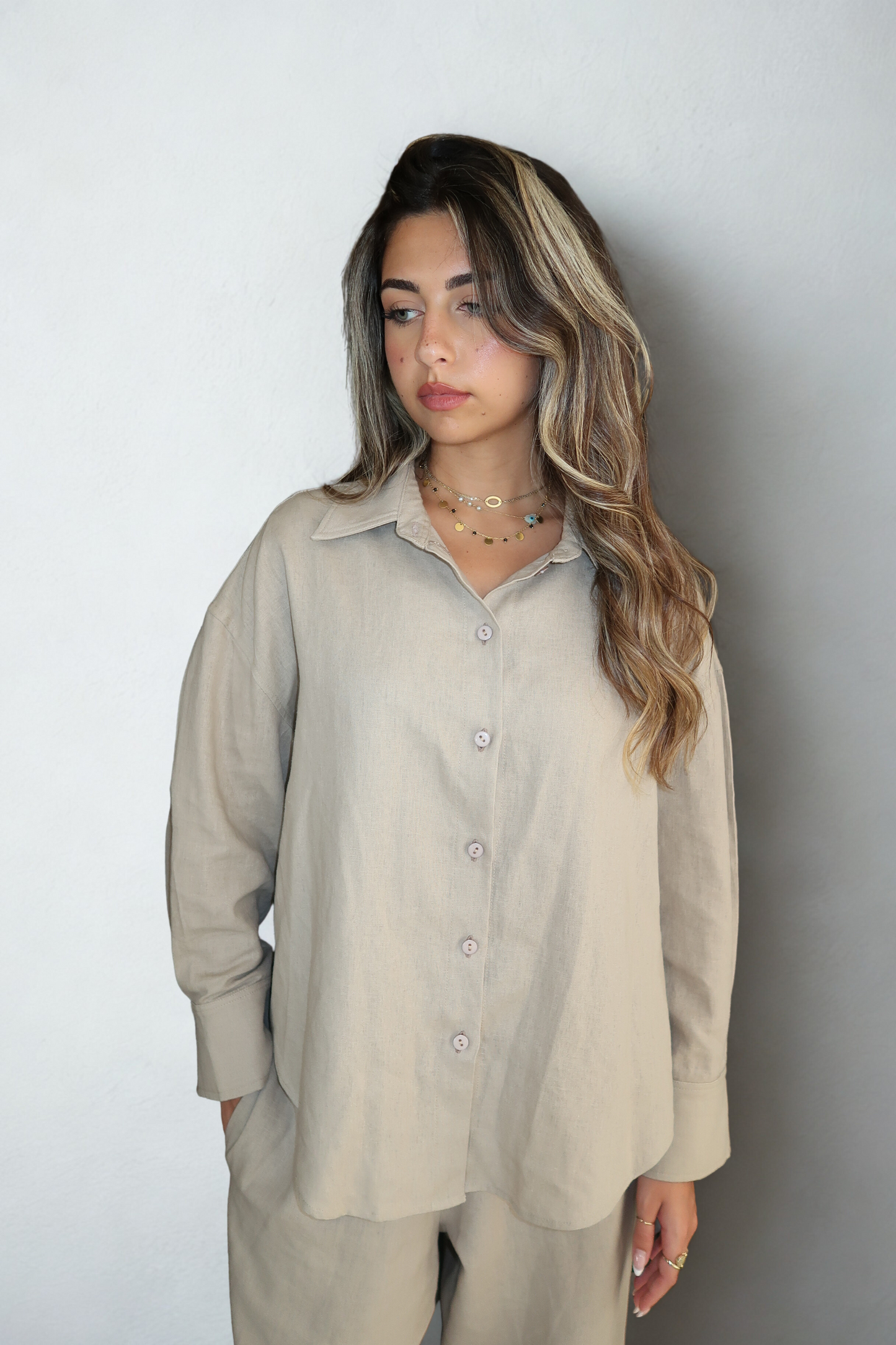 NAYA NATURAL LINEN BLOUSE