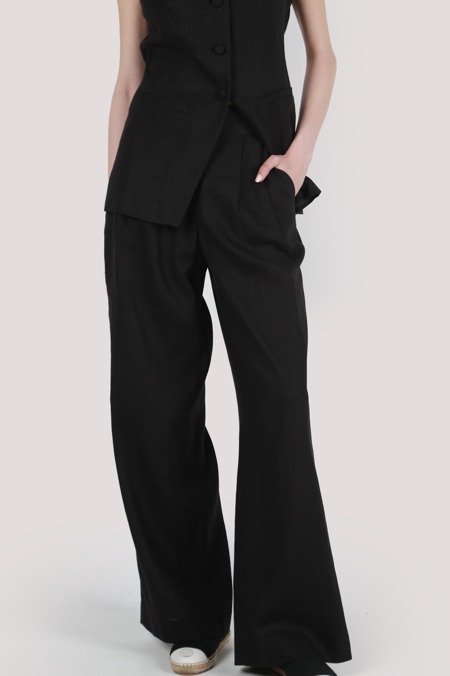 ELIA BLACK LINEN TROUSER