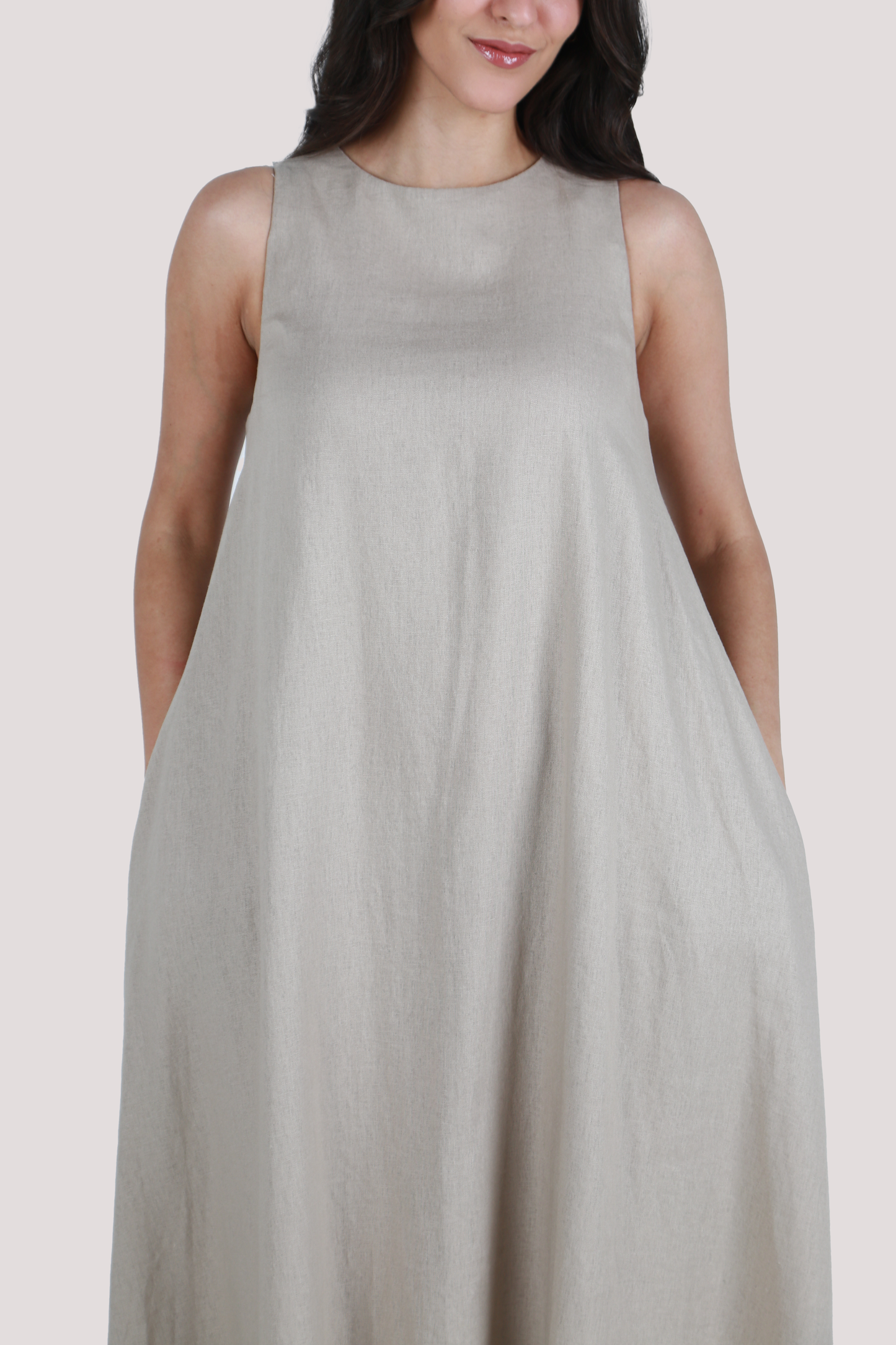MILA NATURAL LINEN MAXI DRESS