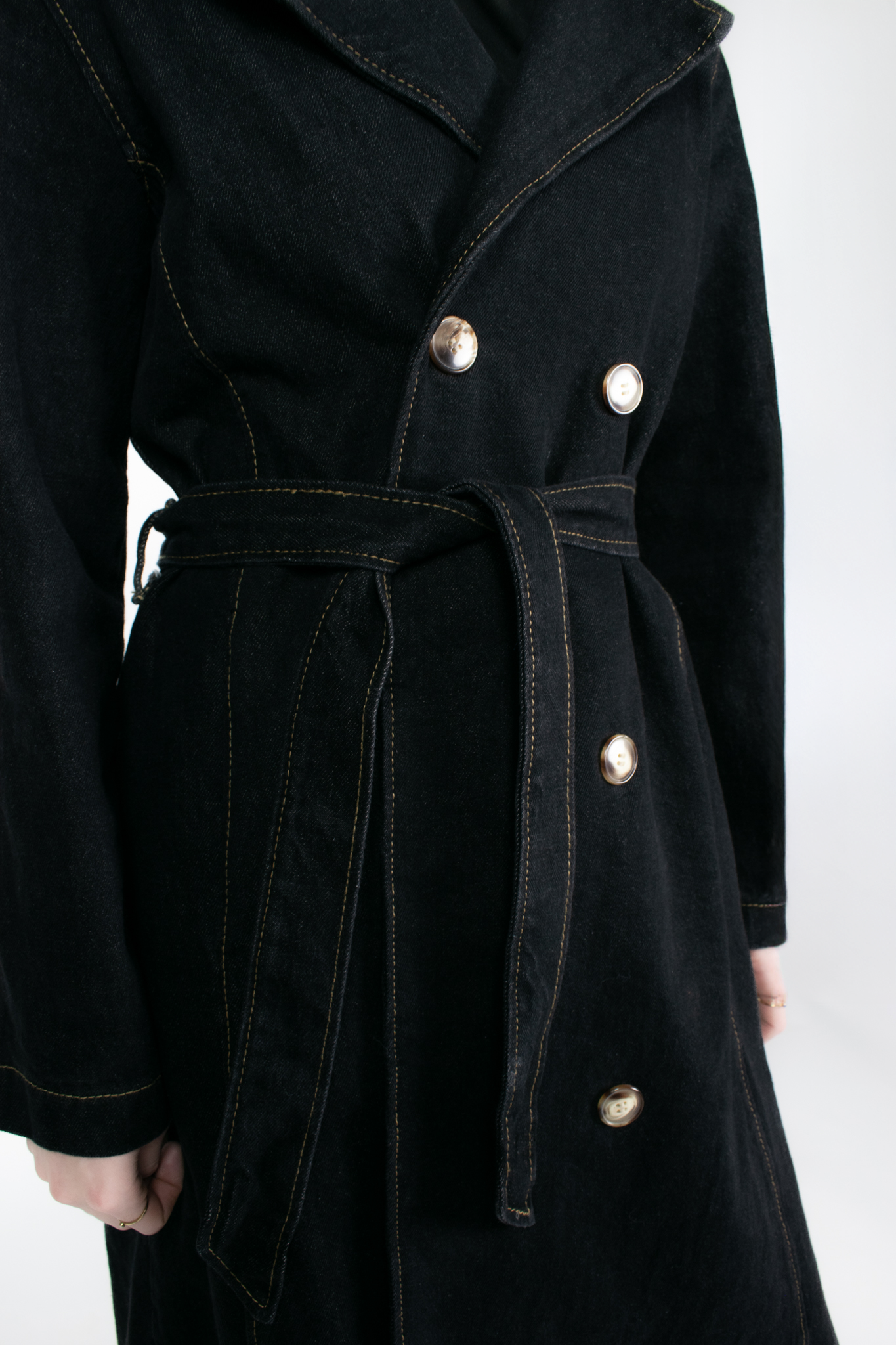 COLE NOIR DENIM TRENCH COAT