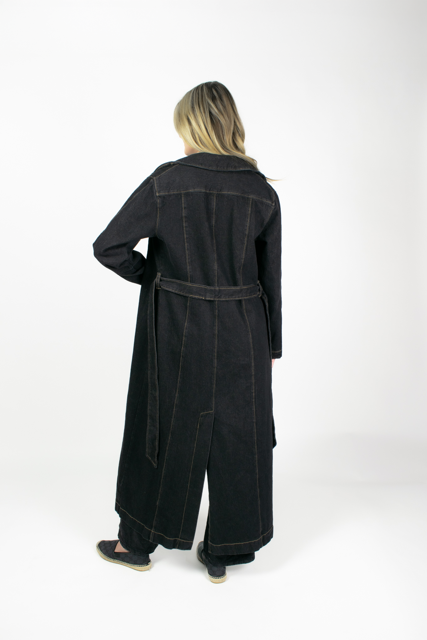 COLE NOIR DENIM TRENCH COAT