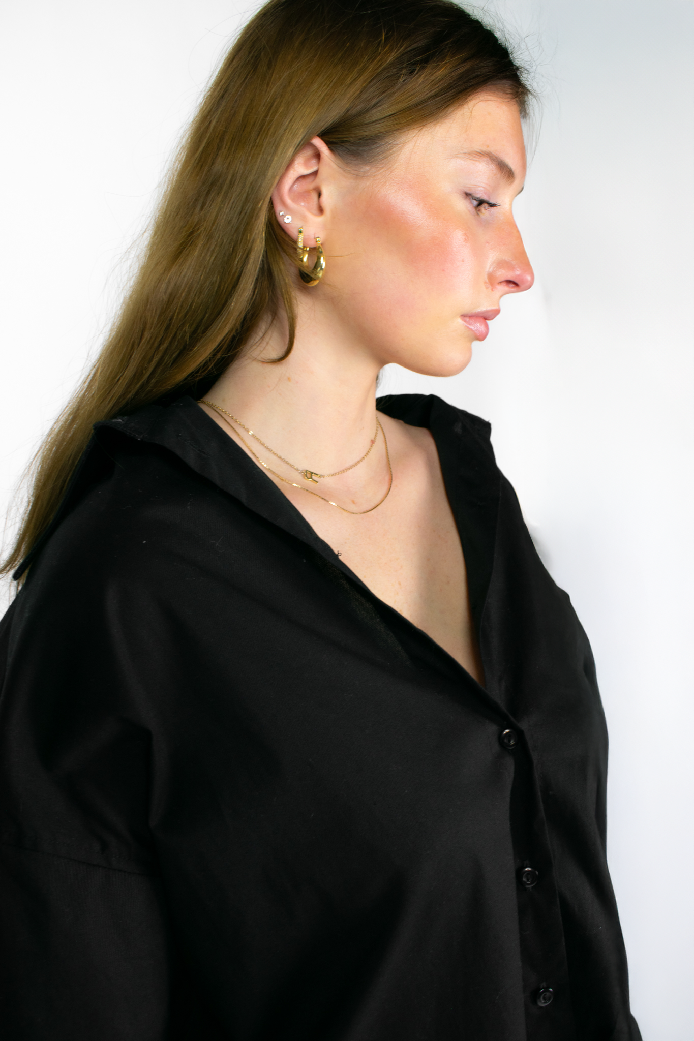 AELA NOIR POPLIN BLOUSE